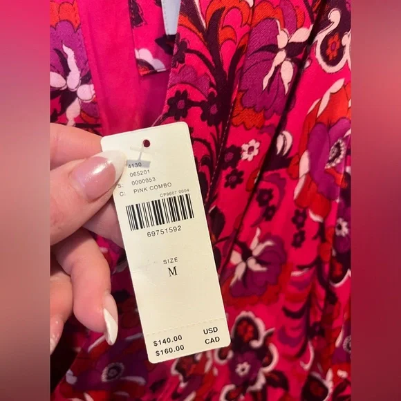 NWT Maeve x Anthropology Pink Floral Wrap Dress - Picture 10 of 12